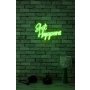 WALLXPERT Dekorativna plastična LED rasveta Shit Happens Green - slika 1