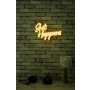 WALLXPERT Dekorativna plastična LED rasveta Shit Happens Yellow - slika 1
