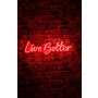 WALLXPERT Dekorativna plastična LED rasveta Live Better Red - slika 1