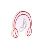 WALLXPERT Dekorativna plastična LED rasveta Music Sound Headphones Red - slika 3