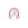 WALLXPERT Dekorativna plastična LED rasveta Music Sound Headphones Red - slika 4