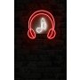 WALLXPERT Dekorativna plastična LED rasveta Music Sound Headphones Red - slika 1