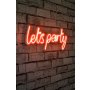 WALLXPERT Dekorativna plastična LED rasveta Lets Party Red - slika 1