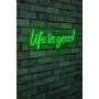 WALLXPERT Dekorativna plastična LED rasveta Life Is Good Green - slika 1