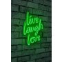 WALLXPERT Dekorativna plastična LED rasveta Live Laugh Love Green - slika 1