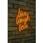WALLXPERT Dekorativna plastična LED rasveta Live Laugh Love Yellow - slika 1