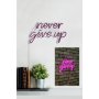 WALLXPERT Dekorativna plastična LED rasveta Never Give Up Pink - slika 2