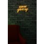 WALLXPERT Dekorativna plastična LED rasveta Never Give Up Yellow - slika 1