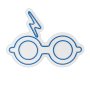 WALLXPERT Dekorativna plastična LED rasveta Glasses And Scar Blue - slika 2