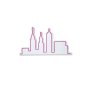 WALLXPERT Dekorativna plastična LED rasveta City Skyline Pink - slika 2