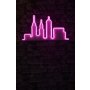 WALLXPERT Dekorativna plastična LED rasveta City Skyline Pink - slika 1