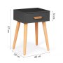 ModernHome Noćni stočić Deva Siva (WYJ-085 GRAY) - slika 5