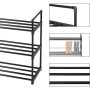 ModernHome Polica za obuću, crna, 3 nivoa - slika 3