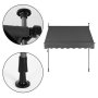 MultiGarden Tenda za terasu i balkon sa podešavanjem visine 2x1.2m Gray - slika 5