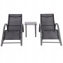 ModernHome Set od 2 ležaljke za baštu sa stolom Black - slika 2