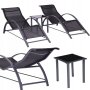 ModernHome Set od 2 ležaljke za baštu sa stolom Black - slika 4