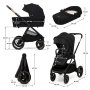 KINDERKRAFT Kolica za bebe set 2U1 NEA 2 MIDNIGHT BLACK - slika 2