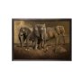 WALLXPERT Dekorativna uramljena drvena slika Elephant Horde XL - slika 2