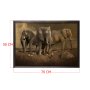 WALLXPERT Dekorativna uramljena drvena slika Elephant Horde XL - slika 3