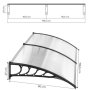 ModernHome NADSTREŠNICA ZA ULAZNA VRATA 200X100 CM - slika 2