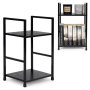 ModernHome Drvena polica sa dva nivoa loft black - slika 2