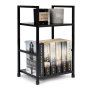 ModernHome Drvena polica sa dva nivoa loft black - slika 3