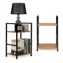 ModernHome Drvena polica sa dva nivoa, loft wild oak - slika 1