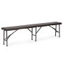ModernHome Sklopivi set Sto 180cm sa 2 klupe ratan brown - slika 3