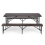 ModernHome Sklopivi set Sto 180cm sa 2 klupe ratan brown - slika 1