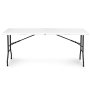 ModernHome Sklopivi sto 180cm sa 2 klupe beli - slika 2