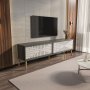 HANAH HOME TV polica Riso Anthracite White - slika 2