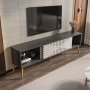 HANAH HOME TV polica Riso Anthracite White - slika 3