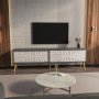 HANAH HOME TV polica Riso Anthracite White - slika 1