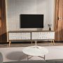 HANAH HOME TV polica Riso Walnut White - slika 1