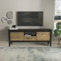HANAH HOME TV polica Verde Modern Black Oud Oak - slika 1