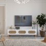 HANAH HOME TV polica Elena White Rattan - slika 3