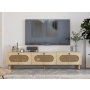 HANAH HOME TV polica Elena Sapphire Oak Rattan - slika 1