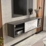 HANAH HOME TV polica Teo Floating Anthracite White - slika 3