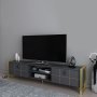 HANAH HOME TV polica Mila Anthracite Gold - slika 2
