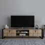 HANAH HOME TV polica Mila Oud Oak Black - slika 1