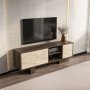 HANAH HOME TV polica Monaco Walnut Travertine - slika 2
