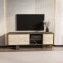 HANAH HOME TV polica Monaco Walnut Travertine - slika 1