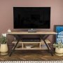 HANAH HOME TV polica Minerva Black Oak - slika 1