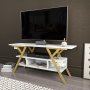 HANAH HOME TV polica Minerva Gold White - slika 3