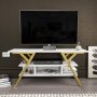 HANAH HOME TV polica Minerva Gold White - slika 1
