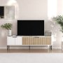 HANAH HOME TV polica Noah White Rattan - slika 1