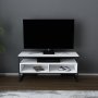 HANAH HOME TV polica Merrion Black White - slika 1