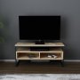 HANAH HOME TV polica Merrion Black Oak - slika 1