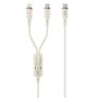 XO XO kabl za telefon 2u1 USB-C - Lightning + USB-C 1,2m BEIGE 60W - slika 1