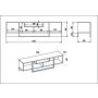 HANAH HOME TV polica Asal (150) White Black - slika 4